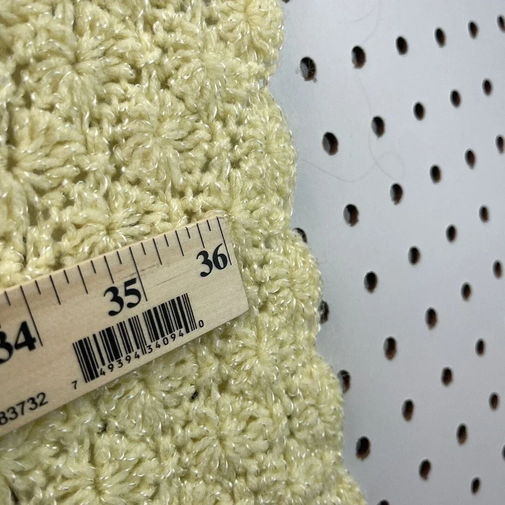 Homemade Crocheted Unisex Baby Blanket Afghan Solid Yellow (asymmetrical)